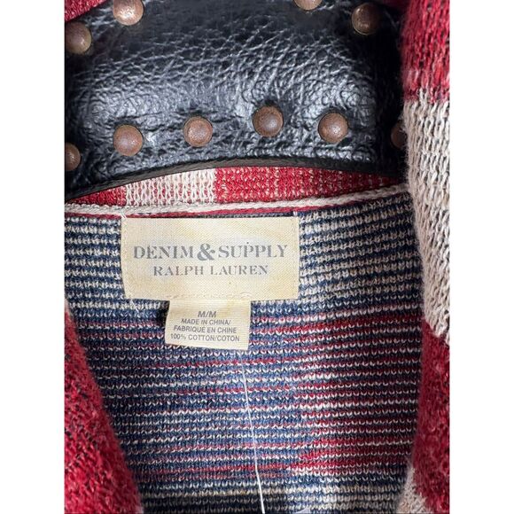 Ralph Lauren Denim & Supply Women American Flag knit Sweater Cardigan size M - Picture 5 of 7